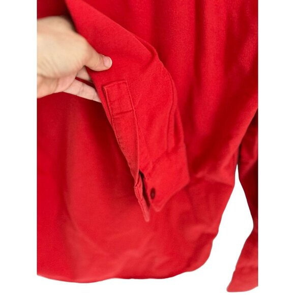 L.L. Beam Cotton Fleece Shirt Button-down Front Pockets Long Sleeve Size Large - Picture 5 of 10